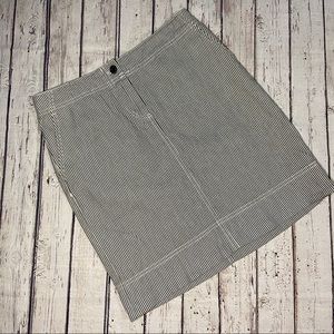 TALBOTS straight fitted skirt grey & white stripe